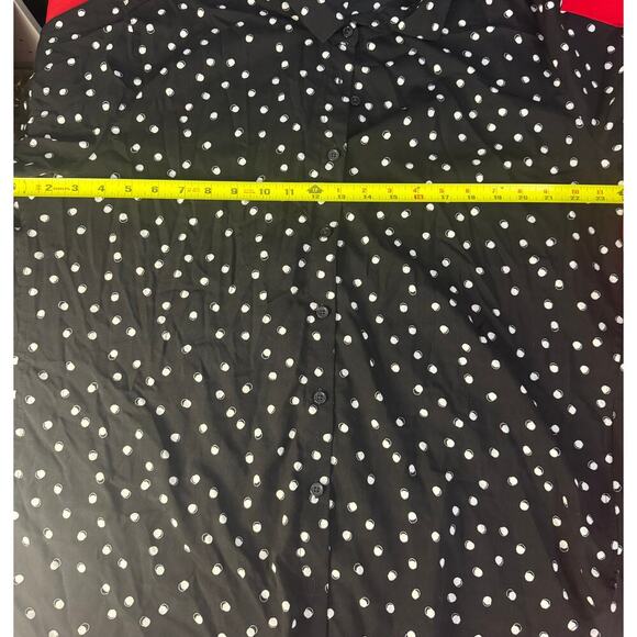 Van Heusen Women’s Polka Dot Button-Up Shirt Black White | Size XXL - Picture 6 of 6